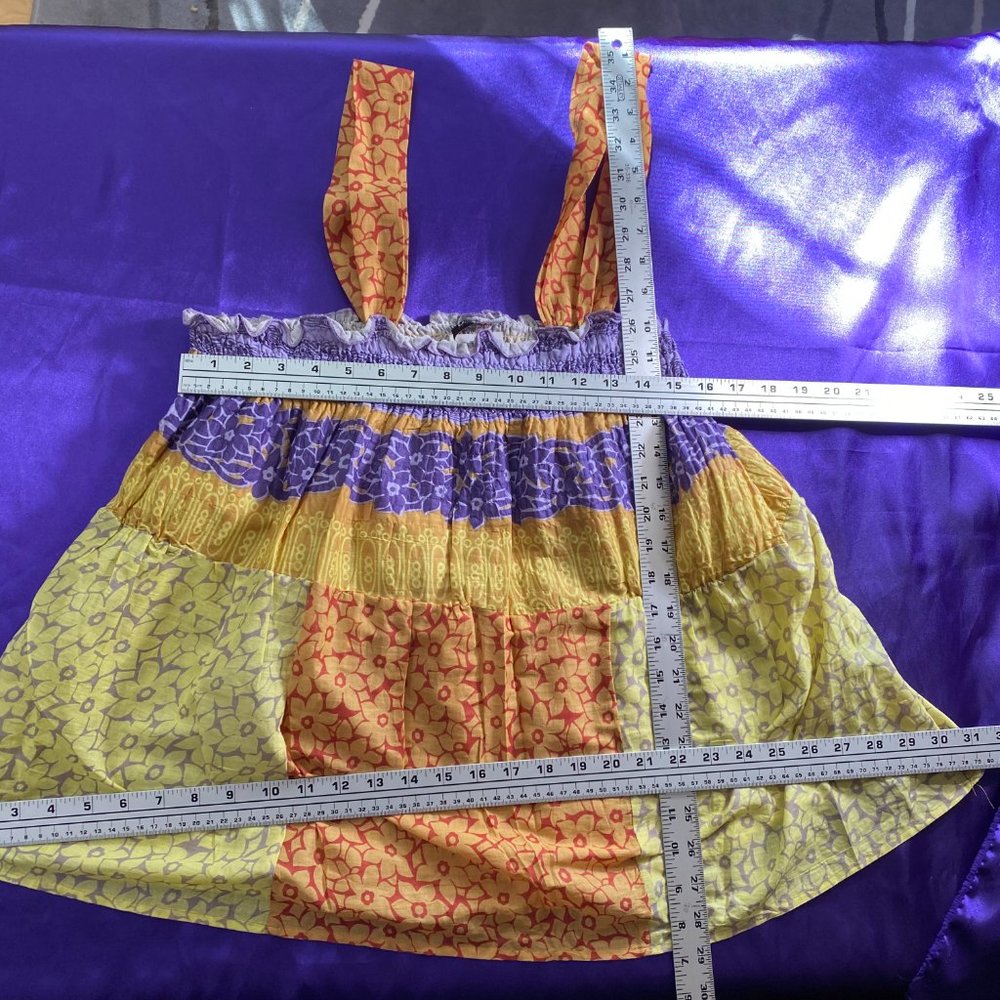 NWTπUnique Spectrum Colorful smocked airy Top - Picture 8 of 13